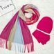 Комплект женский зимний ангоровый на флисе (шапка+шарф+перчатки) ODYSSEY 55-58 см малиновый 12816 - 1120 - юкка фото 1