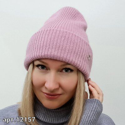 Шапка женская зимняя ангора с шерстью Odyssey розовый 58-60 см (12157) 12157 фото