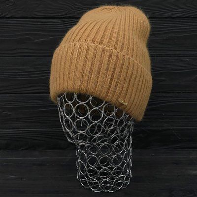 Шапка женская зимняя ангора с шерстью на флисе M&JJ 56-58 см карамельный 12796 хелли флис фото