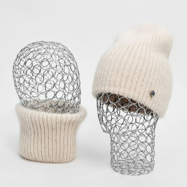 Комплект женский зимний ангоровый (шапка+бафф) ODYSSEY 55-58 см Кремовый 13443 - 13129 13443 - 13129 фото