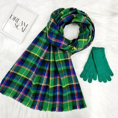 Комплект женский зимний (шарф+перчатки) M&JJ One size зеленый 8047 - 4084 8047 - 4084 фото