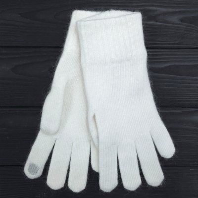 Рукавички жіночі для сенсорних екранів M&J (ангора+вовна+ПА) білий One Size 4112 сенсор фото