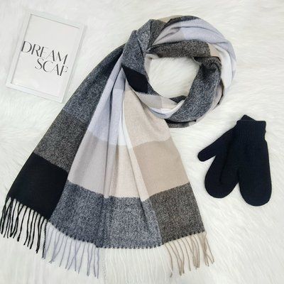 Комплект женский зимний (шарф+варежки) M&JJ One size черный 1080 - 4096 1080 - 4096 фото