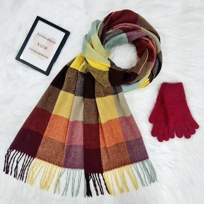 Комплект женский зимний (шарф+перчатки) M&JJ One size бордовый 8024 - 4190 8024 - 4190 фото