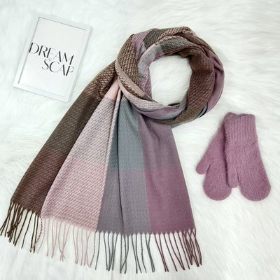 Комплект жіночий зимовий (шарф+рукавиці) M&JJ One size пудровий 8079 - 4149 8079 - 4149 фото