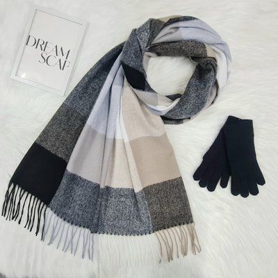 Комплект женский зимний (шарф+перчатки) M&JJ One size серый - черный 1080 - 4062 1080 - 4062 фото