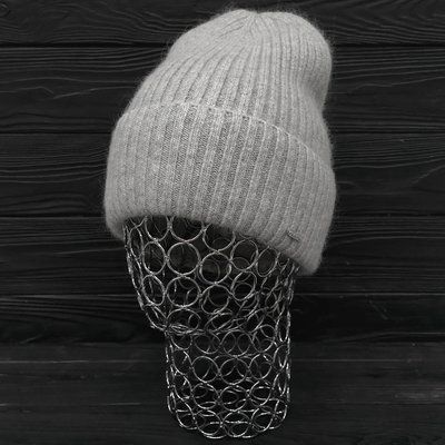 Шапка женская зимняя ангора с шерстью на флисе M&JJ 56-58 см светло-серый 12790 хелли флис фото