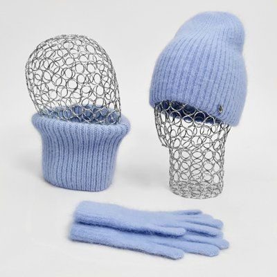 Комплект женский зимний из ангоры (шапка+бафф+перчатки) ODYSSEY 55-58 см Голубой 13428 - 13048 - 4199 13428 - 13048 - 4199 фото