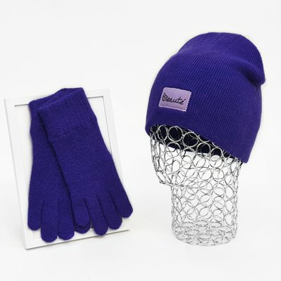 Комплект женский зимний ангора з с шерстью на флисе (шапка+перчатки) ODYSSEY 55-58 см Фиолетовый 13375 - 4093 13375 - 4093 фото