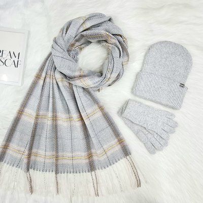 Комплект жіночий зимовий ангора з вовною (шапка+шарф+рукавички) ODYSSEY 56-59 см сірий 12531 - 8091 - 4001 блейк фото