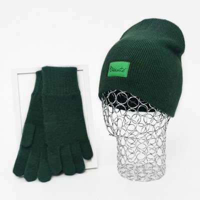 Комплект женский зимний ангора з с шерстью на флисе (шапка+перчатки) ODYSSEY 55-58 см Зеленый 13450 - 4068 13450 - 4068 фото