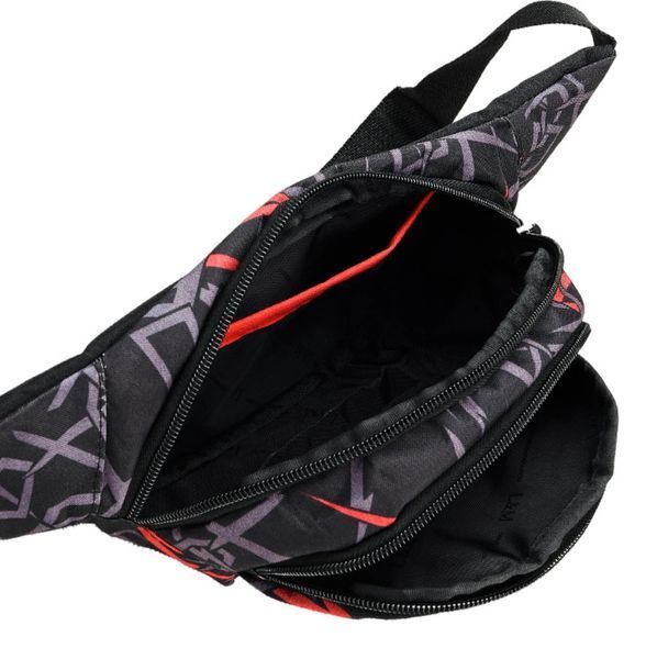 Сумка на пояс (бананка) M&J Sport Черный-Красный 21х14х8 см (2059) 2059 фото