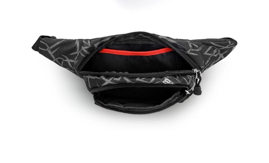 Сумка на пояс (бананка) M&J Sport Черный-Красный 21х14х8 см (2059) 2059 фото