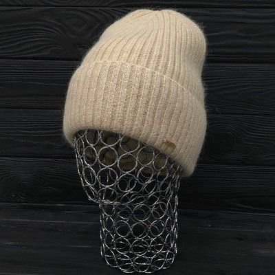 Шапка женская зимняя ангора с шерстью на флисе M&JJ 56-58 см жемчужный 12787 хелли флис фото