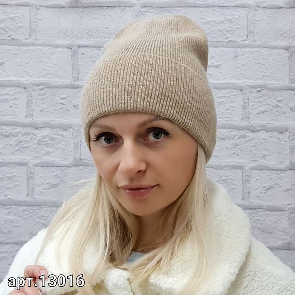 Шапка жіноча зимова ангора з вовною M&JJ МАК 55-57 см бежевий 13016 мак фото