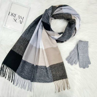 Комплект женский зимний (шарф+перчатки) M&JJ One size серый 1080 - 4002 сірий 1080 - 4002 фото