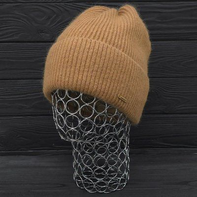 Шапка женская зимняя ангора с шерстью на флисе M&JJ 56-58 см карамельный 12709 джейд фото
