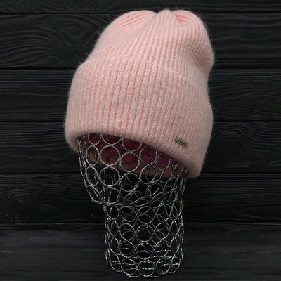 Шапка женская зимняя ангора с шерстью на флисе M&JJ 56-58 см розовый 12718 джейд фото
