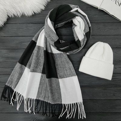 Комплект жіночий демісезонний котоновий (шапка+шарф) Odyssey 56-59 см різнокольоровий 12255 - 1119 стимул фото