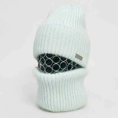 Комплект женский зимний из ангоры (шапка+бафф) ODYSSEY 55-58 см Мятный 13181 - 13053 13181 - 13053 фото