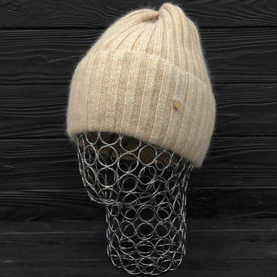 Шапка женская зимняя ангора с шерстью на флисе M&JJ 56-58 см жемчужный 12042 липс фото