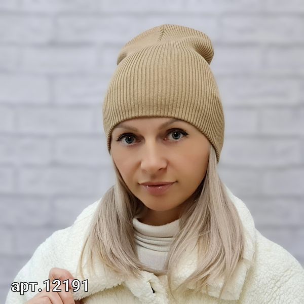 Шапка жіноча котонова демісезонна Odyssey 55-59 см темно-бежевий (12191) хлоя фото