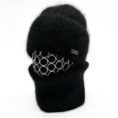Комплект женский зимний ангоровый на флисе (шапка+бафф) ODYSSEY 57-60 см Черный 13227 - 12542 13227 - 12542 фото