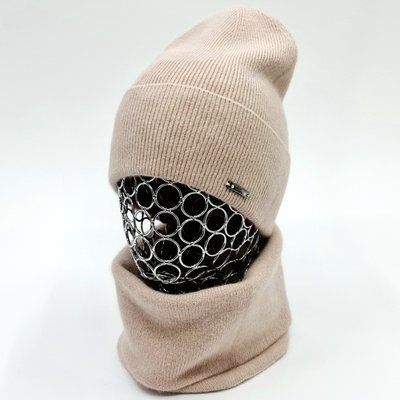 Комплект женский зимний ангоровый (шапка+бафф) ODYSSEY 55-57 см Пудрово-бежевый 12563 - 13041 12587 - 13041 фото
