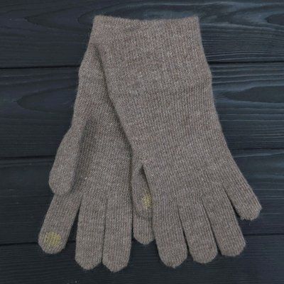 Рукавички жіночі для сенсорних екранів M&J (ангора+вовна+ПА) сепія One Size 4119 сенсор фото