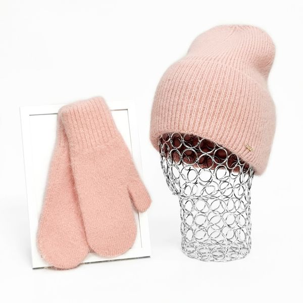 Комплект жіночий зимовий ангоровий на флісі (шапка+шарф+рукавиці) ODYSSEY 55-58 см різнокольоровий 12398 - 8027 - 4140 нильс фото