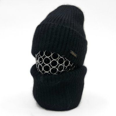 Комплект женский зимний из ангоры (шапка+бафф) ODYSSEY 55-58 см Черный 13174 - 12542 13174 - 12542 фото
