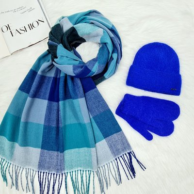 Комплект жіночий зимовий ангоровий на флісі (шапка+шарф+рукавиці) ODYSSEY 56-58 см різнокольоровий 12830 - 8045 - 4128 бристоль фото