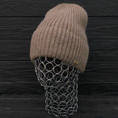 Шапка женская зимняя ангора с шерстью на флисе M&JJ 56-58 см сепия 12797 хелли флис фото