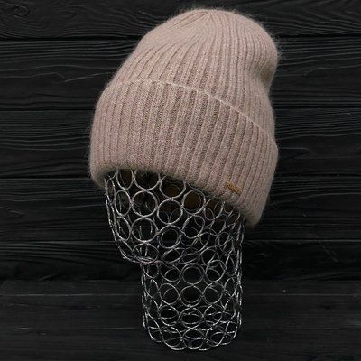 Шапка женская зимняя ангора с шерстью на флисе M&JJ 56-58 см какао 12805 хелли флис фото