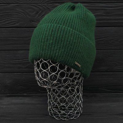 Шапка женская зимняя ангора с шерстью на флисе M&JJ 56-58 см зеленый 12708 джейд фото
