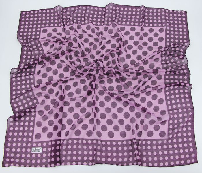 Хустка M&J МАДЕН Коттон Горох Бузковий/Фіолетовий 90х90 см (562) 562 фото