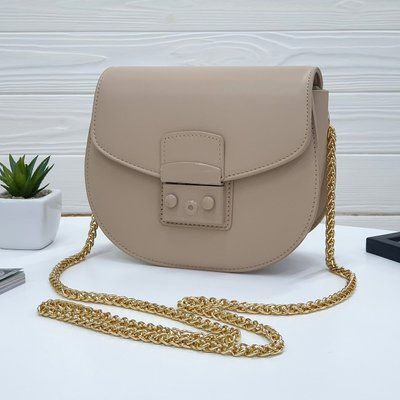 Сумка жіноча з ланцюжком M&JJ Бежевий 19х16х8 см (5026) 5026 фото