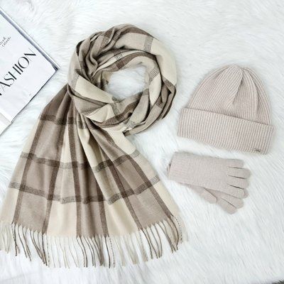 Комплект женский зимний ангора с шерстью на флисе (шапка+шарф+перчатки) ODYSSEY 56-58 см бежевый 12720 - 8068 джейд фото