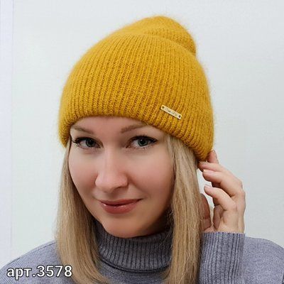 Шапка женская зимняя ангоровая M&JJ ЖРИЦА 57-59 см Горчица 3578 жрица фото