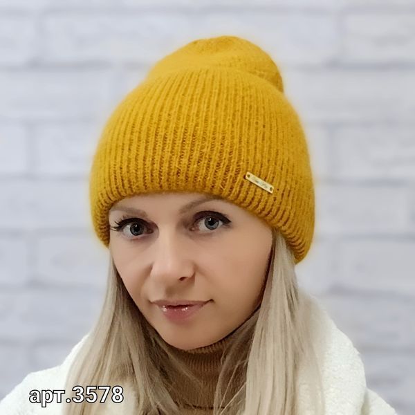 Шапка женская зимняя ангоровая M&JJ ЖРИЦА 57-59 см Горчица 3578 жрица фото