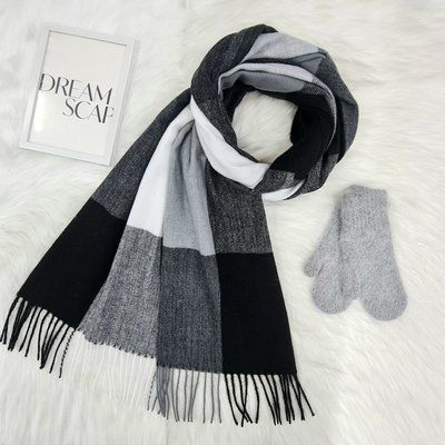 Комплект женский зимний (шарф+варежки) M&JJ One size Серый + черный 1125 - 4220 1125 - 4220 фото