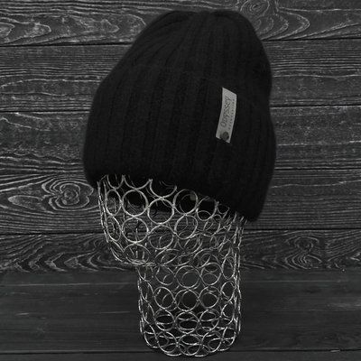 Шапка женская зимняя ангора с шерстью на флисе M&JJ 56-58 см черный 12048 липс фото