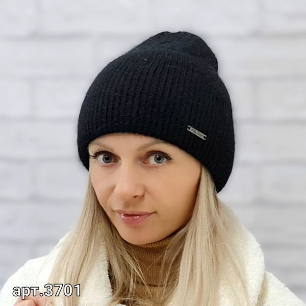 Шапка жіноча зимова ангорова M&JJ ЖРИЦЯ Чорний 3701 жрица фото
