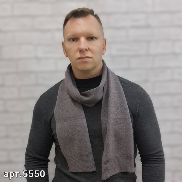 Шарф мужской M&J CLASSIK Какао 190х20 см (5550) 5550 фото