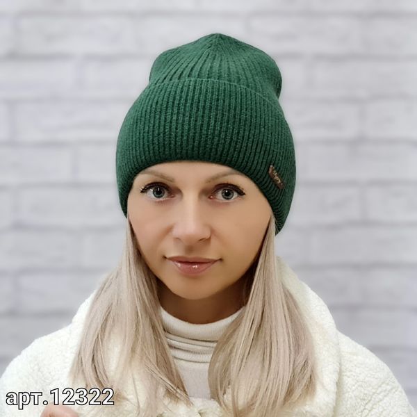 Шапка жіноча зимова ангора з вовною Odyssey 56-58 см зелений (12322) хьюстон фото