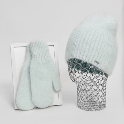 Комплект жіночий зимовий ангоровий (шапка+рукавиці) ODYSSEY 55-58 см М'ятний 12197 - 4138 12197 - 4138 фото