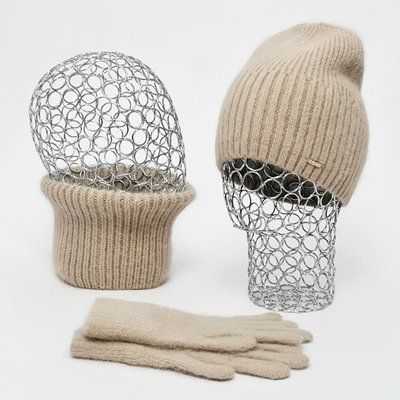Комплект женский зимний из ангоры на флисе (шапка+бафф+перчатки) ODYSSEY 55-58 см Бежевый 13493 - 13091 - 4211 13493 - 13091 - 4211 фото